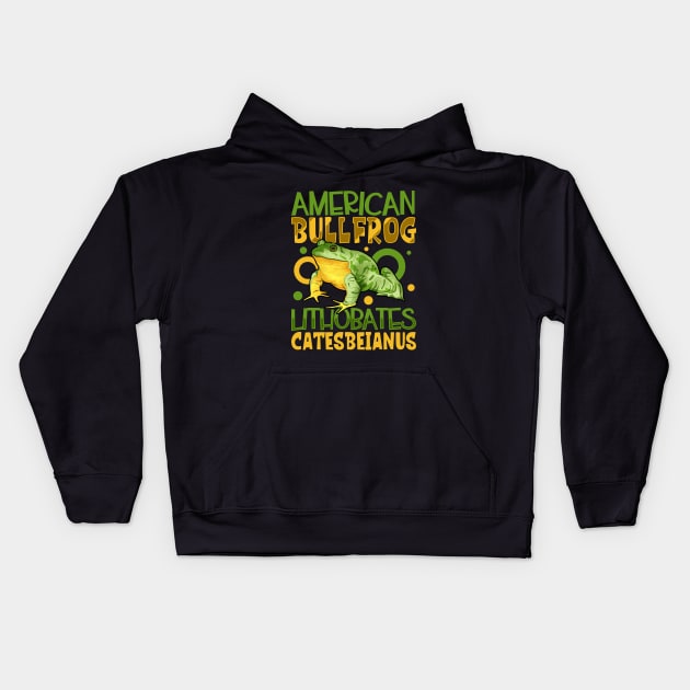 American Bullfrog Kids Hoodie by Modern Medieval Design